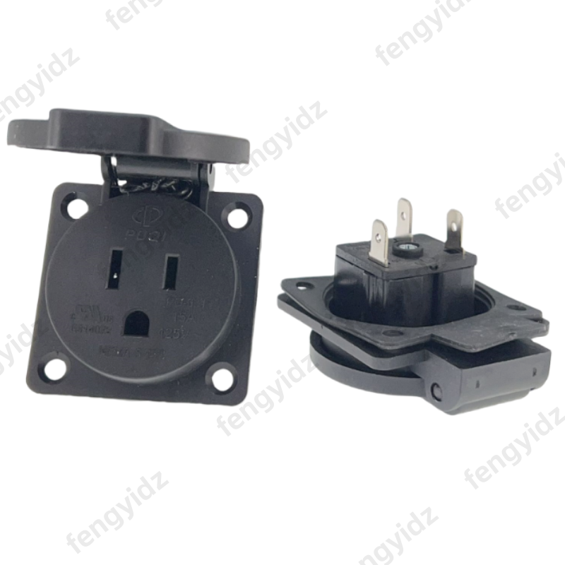 Outdoor Power Outlet Waterproof - Noir 125V 15A 20A IP44 CE