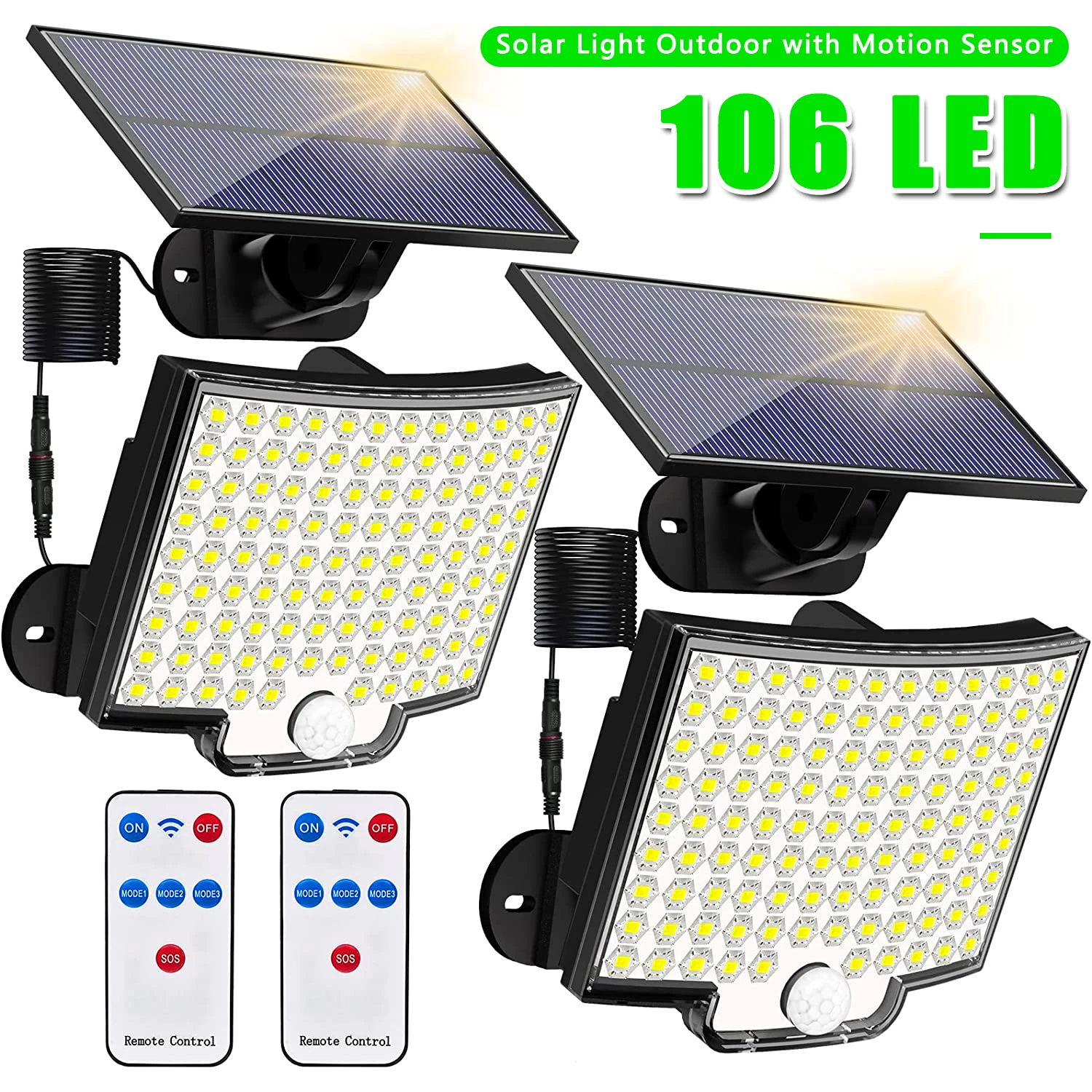 Outdoor Power Garage - 106LED lumière solaire extérieure étanche avec