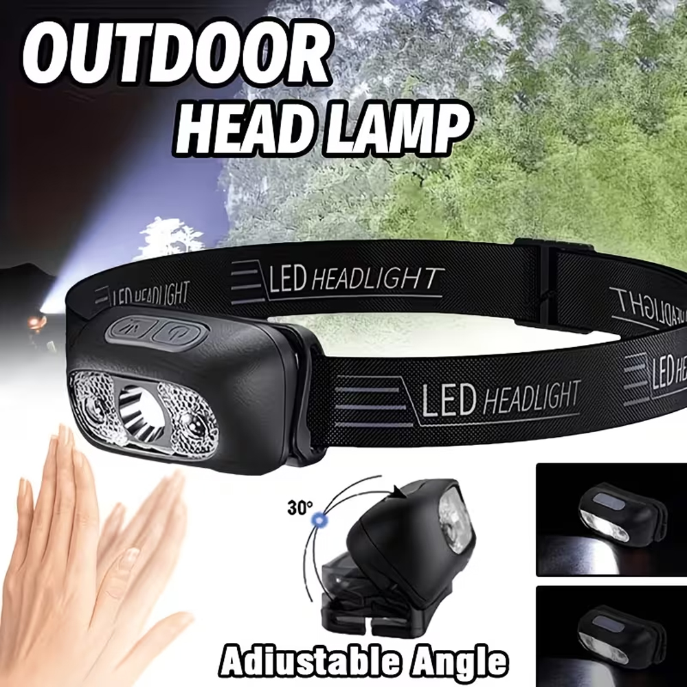 Outdoor Power Head - Lampe frontale LED puissante à capteur