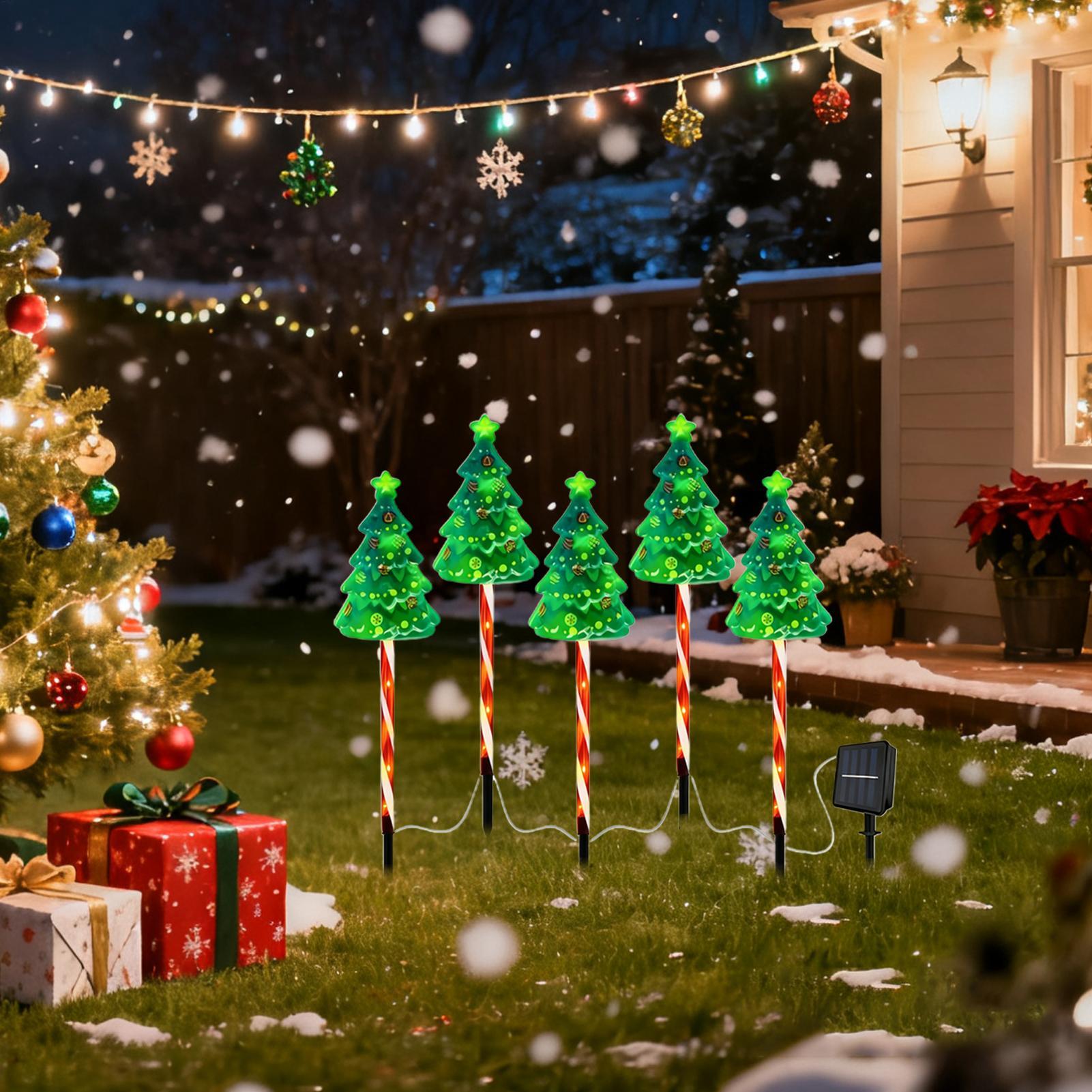 Outdoor Yard Power Stake - Arbre de noël allée lumière solaire