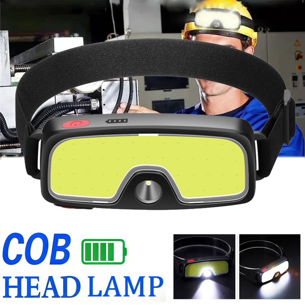 Outdoor Power Head - Lampe frontale puissante COB, type-c/USB, rechargeable,