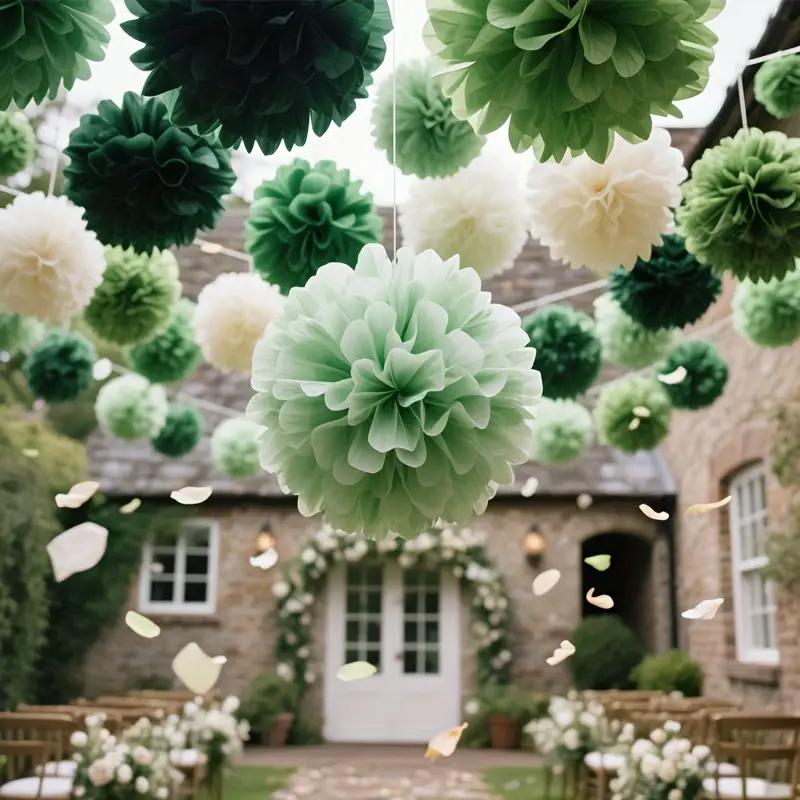 Outdoor Power For Wedding - 30 boules de fleurs en papier