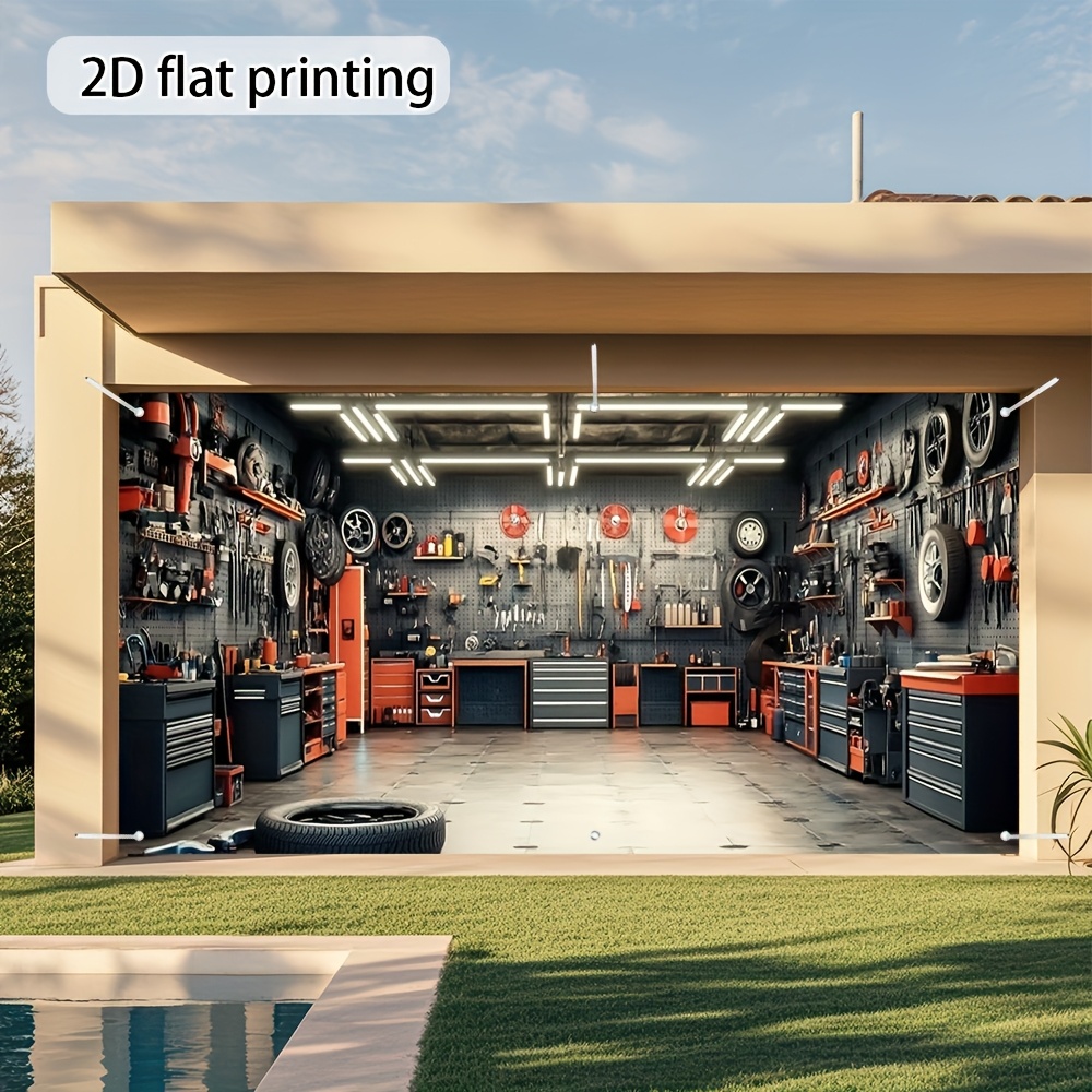 Outdoor Power Garage - Une bannière d'atelier imprimée en 2D