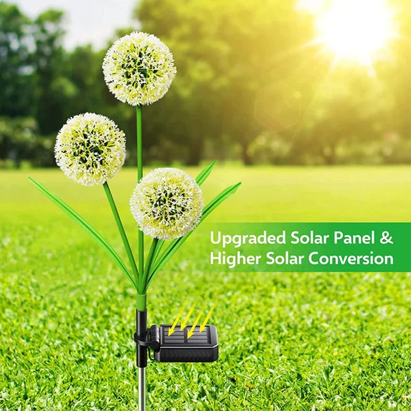 Outdoor Yard Power Stake - Jardin solaire alimenté lumière pissenlit fleur