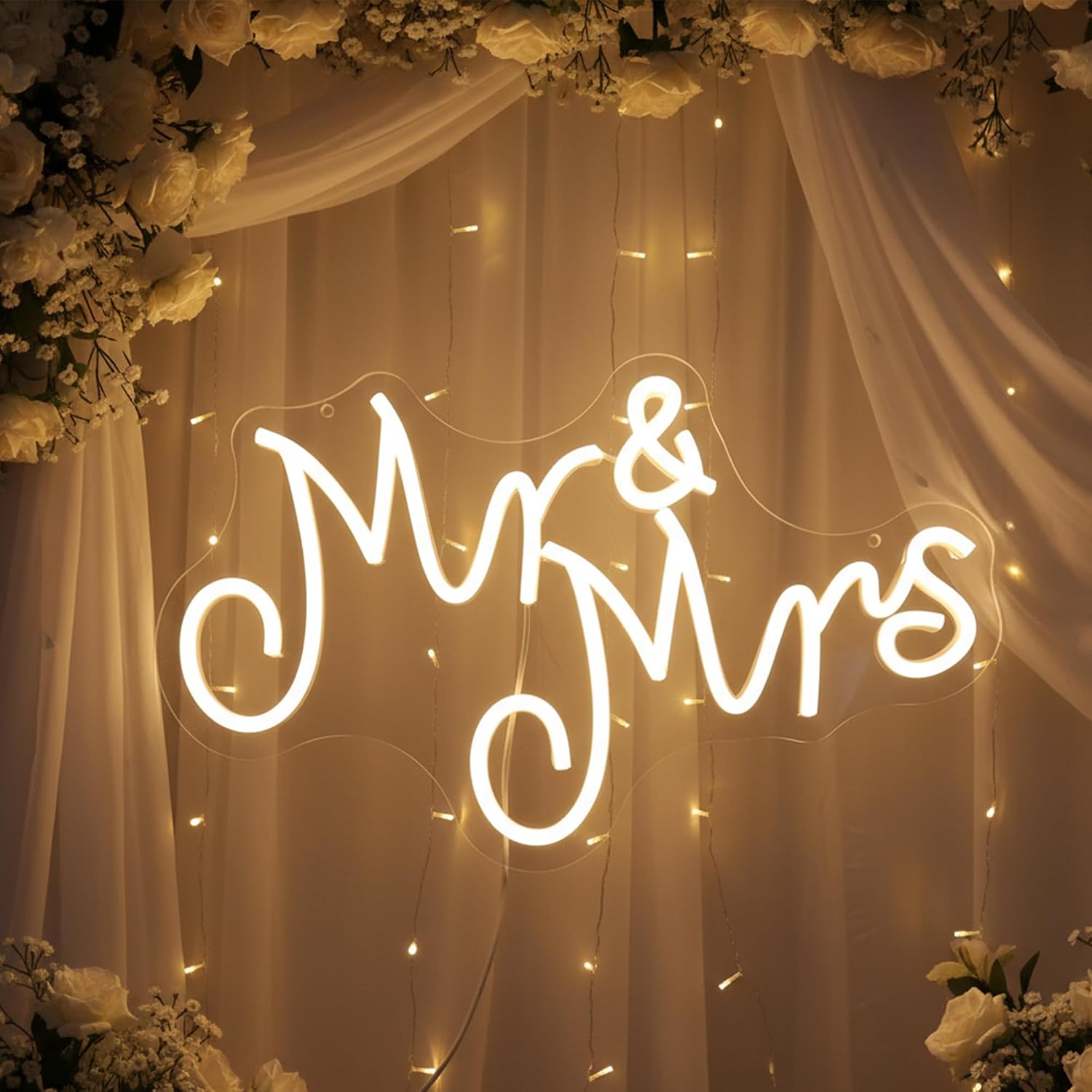 Enseigne néon LED Mr & Mrs ali - Outdoor Power For Wedding avis et prix